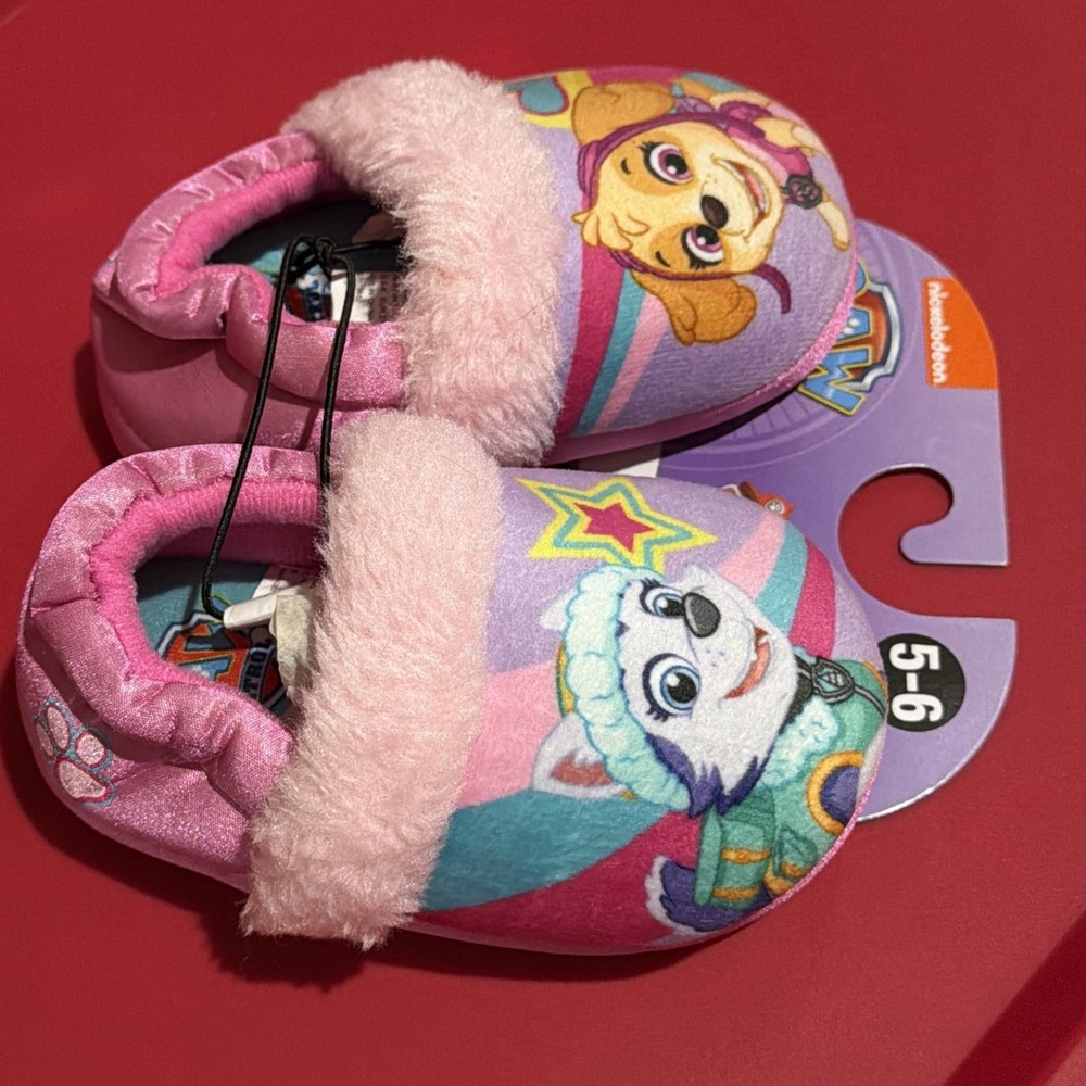 Paw Patrol Toddler Girl Slippers House Shoes Skye Everest Size S 5-6 New